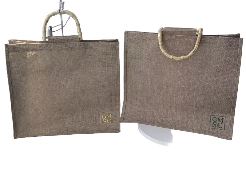 Jute Bag with Bamboo Handle